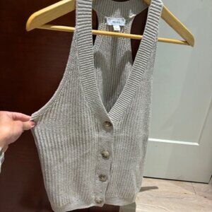 Reiss cable knit sleeveless tan top size medium